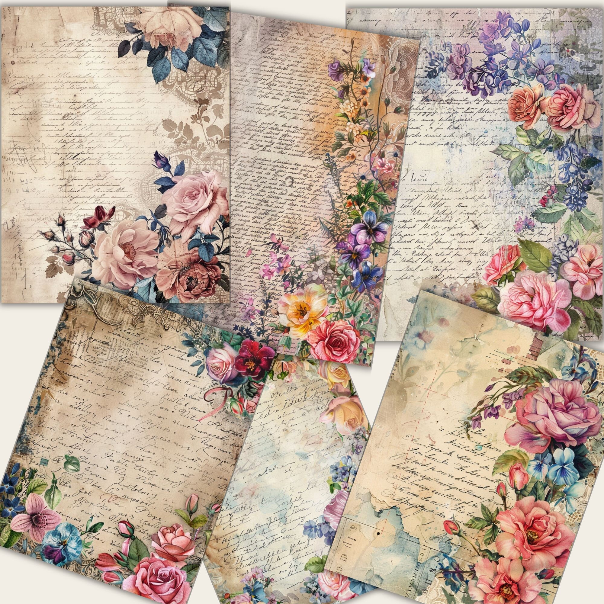 70 Floral Old Vintage Junk Journal Pages, Digital Scrapbook Paper Kit, Vintage Flowers Printable,neutral Ephemera,distressed Collage Sheet - Etsy 70 Floral Old Vintage Junk Journal Pages, Digital Scrapbook Paper Kit, Vintage Flowers Printable,neutral Ephemera,distressed Collage Sheet - Etsy