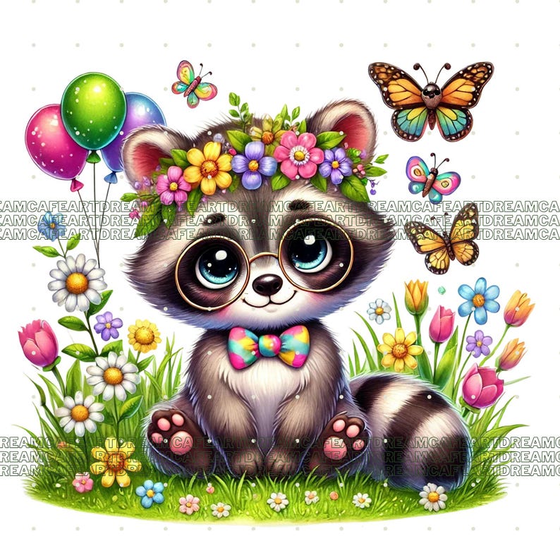 27 PNG Spring Baby Raccoon Clipart, Cute Raccoon PNG Bundle, Hello ...