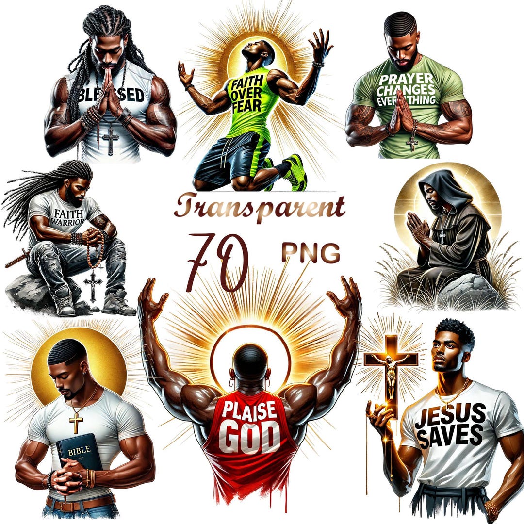 70 PNG Black Man Christian Clipart Collection African American Prayer