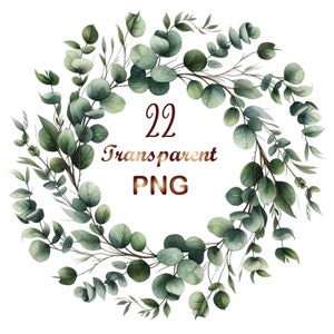 22 Eucalyptus border clipart, eucalyptus watercolor clipart, eucalyptus clipart corners, eucalyptus wreath clipart, eucalyptus clipart frame