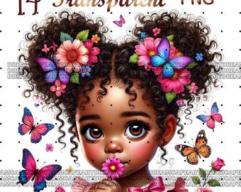 14 Black girl clipart, chibi girl clipart,afro girl clipart, denim girl clipart, beautiful girl clipart, black girl graphics
