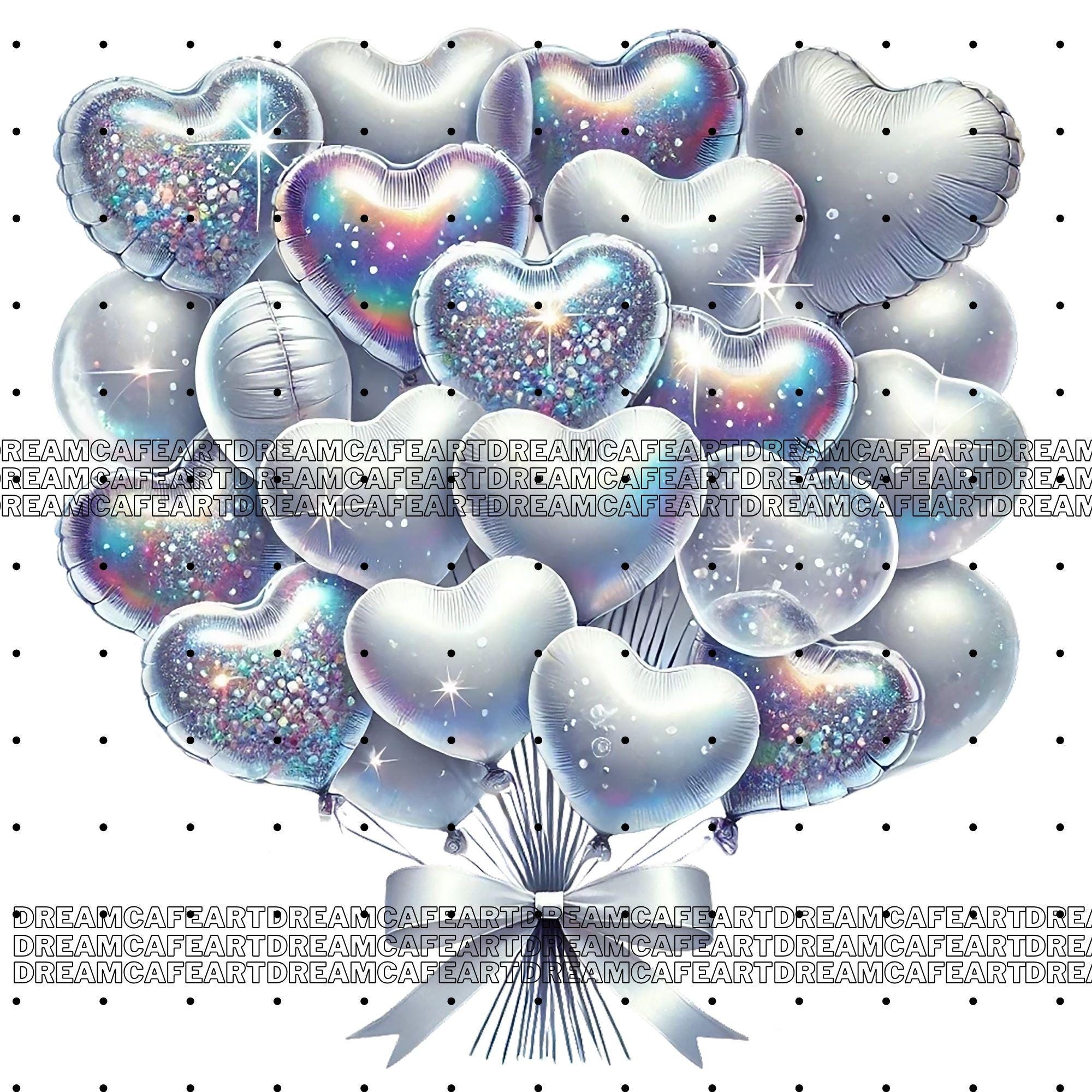 60 PNG Set 1 Heart Balloons Clipart Bundle, Love Clipart, Cute Love ...