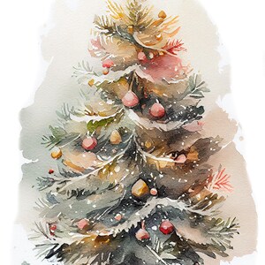 10 Christmas Tree, High Quality JPGs, Digital Download - Card Making, Mixed Media, Digital Paper Craft, Christmas clipart