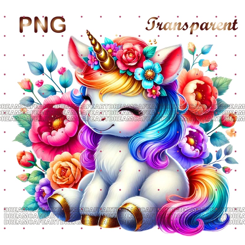Cute Baby Unicorns Clipart Bundle 28 PNG, Magical Unicorn Graphics ...
