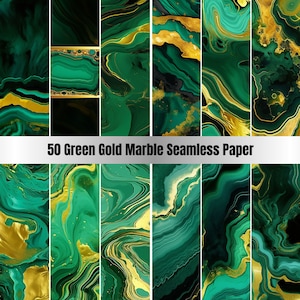 50 Green Gold Marble Seamless - Watercolor pattern - Seamless Pattern - Commercial Use - Digital Paper,Repeating Pattern, Seamless design