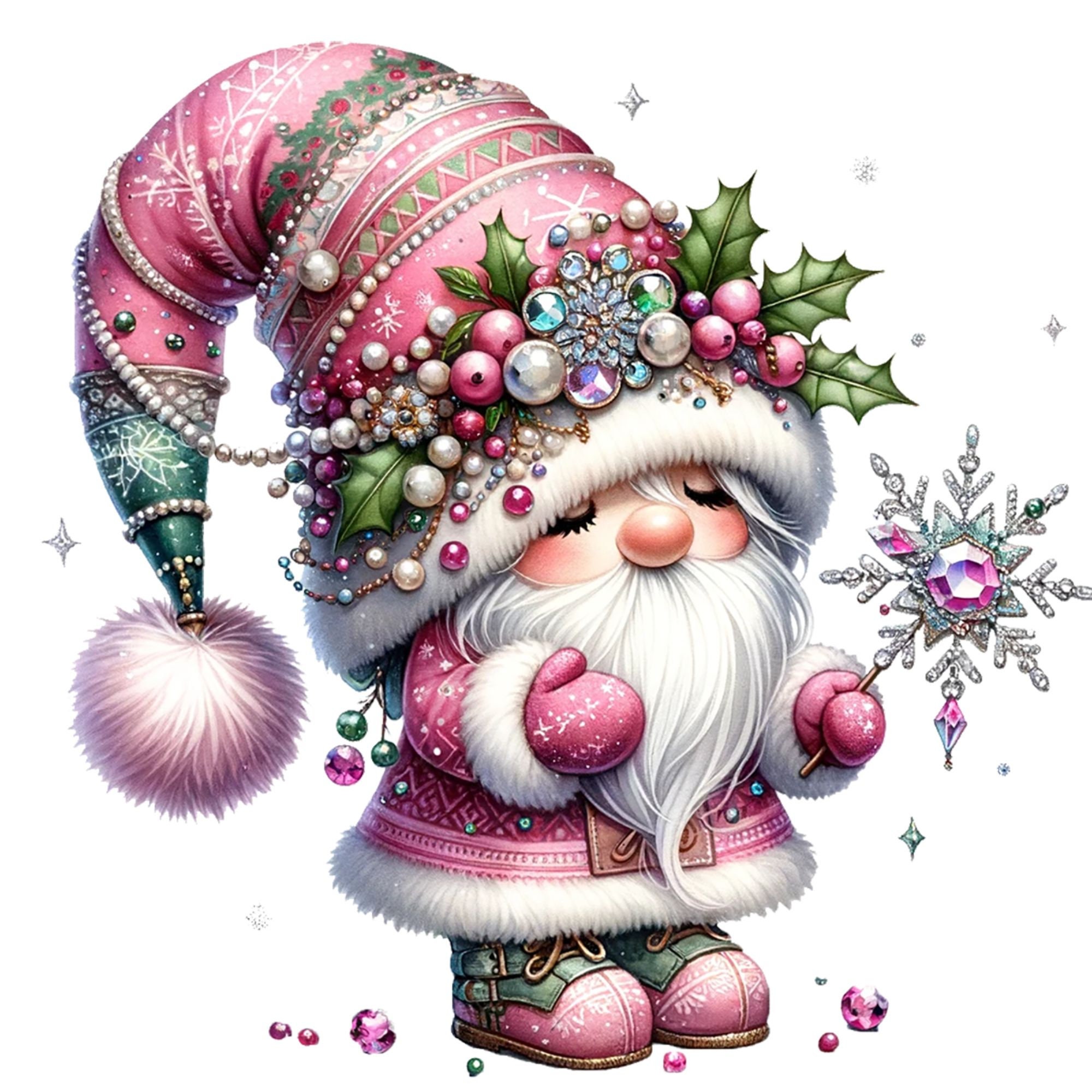29 PNG, Watercolor Festive Gnomes Collection Clipart, Christmas Gnomes Clipart, Fantasy Clipart, Winter Holidays, Gnomes PNG, Commercial Use