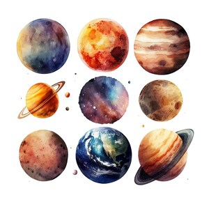 11 Space Clipart, Solar System Clipart, Planets,jpgs, Commercial Use ...