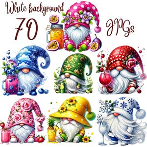 70 JPGs, Gnomes With Juice Clipart bundle, Cute Gnomes clipart, Juice Gnome png, Gnome Bundle clipart, Gnome Clipart, Instant Download
