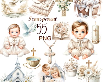 55 PNG Baby Baptism Clipart, Religious Clip Art, Christening Graphics, Catholic Illustrations, Boho Christian, Baptism Girl,Baptism Boy