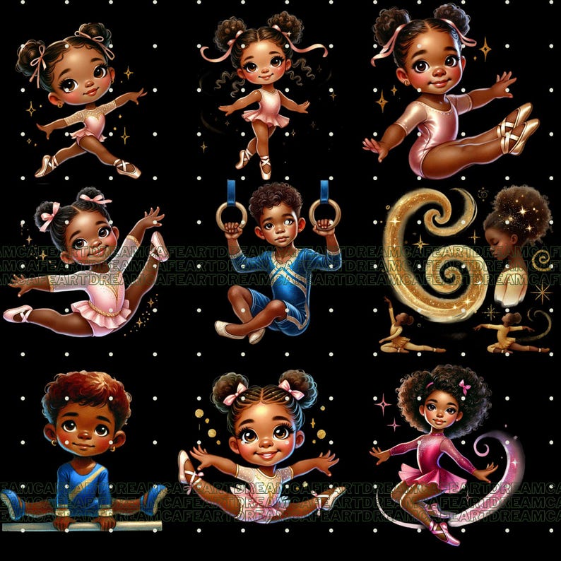 65 Gymnastics png, gymnastics clipart, gymnastics girl clipart, black girl gymnastics clipart,gymnastics girls clipart,black girl clipart image 11
