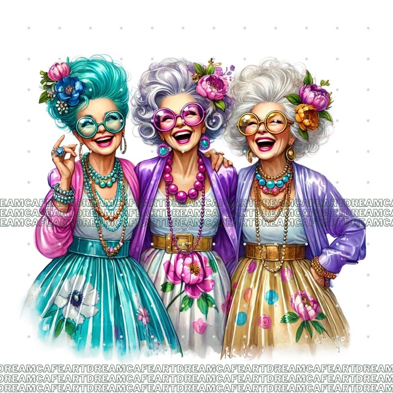 40 PNG Funny Old Ladies Clipart Bundle | Elderly Grandma PNG ...