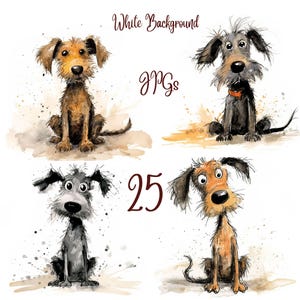 25 Favorite dog clipart JPGs, Emotions dog bundle, Digital Print, Watercolor dog, Wall Art, Commercial Use, Digital Download Commercial Use
