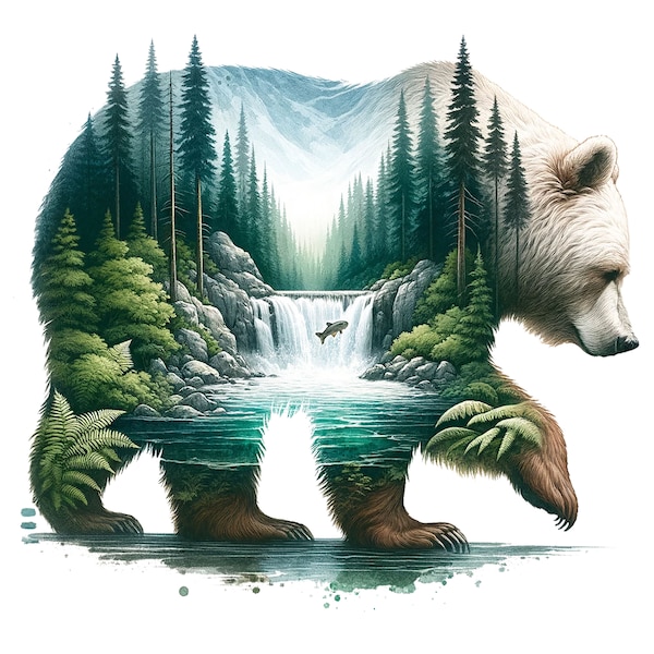 20 Watercolor Forest bear clipart watercolor JPGs, Forest bear, Forest bear clipart, bear clipart,watercolor bear,cute bear,digital download
