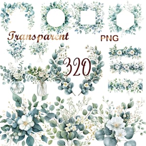 320 aquarel eucalyptusbladeren clipart PNG, groen blad, groen aquarel clipart, groen bundel clipart, botanische clipart, bruiloft clipar