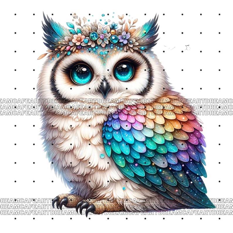 Owl Clipart bundle 135 PNG, Sparkling Owl Sublimation, Colorful Owls, Owl artwork, Owl printable, Digital Download, Card Making imagen 10