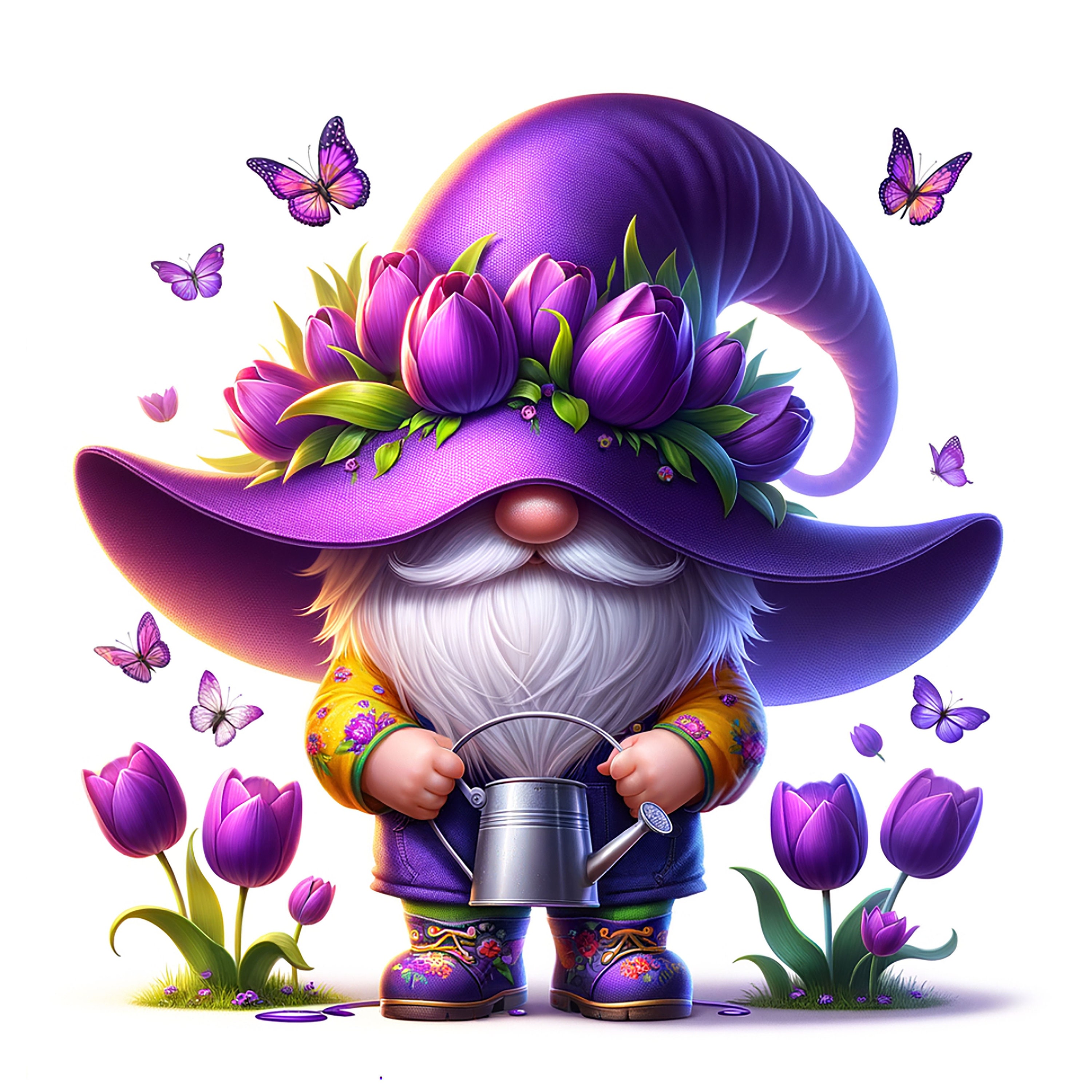 56 Png,watercolor Spring Garden Outdoor Gnomes PNG Clipart Bundle, Cute ...
