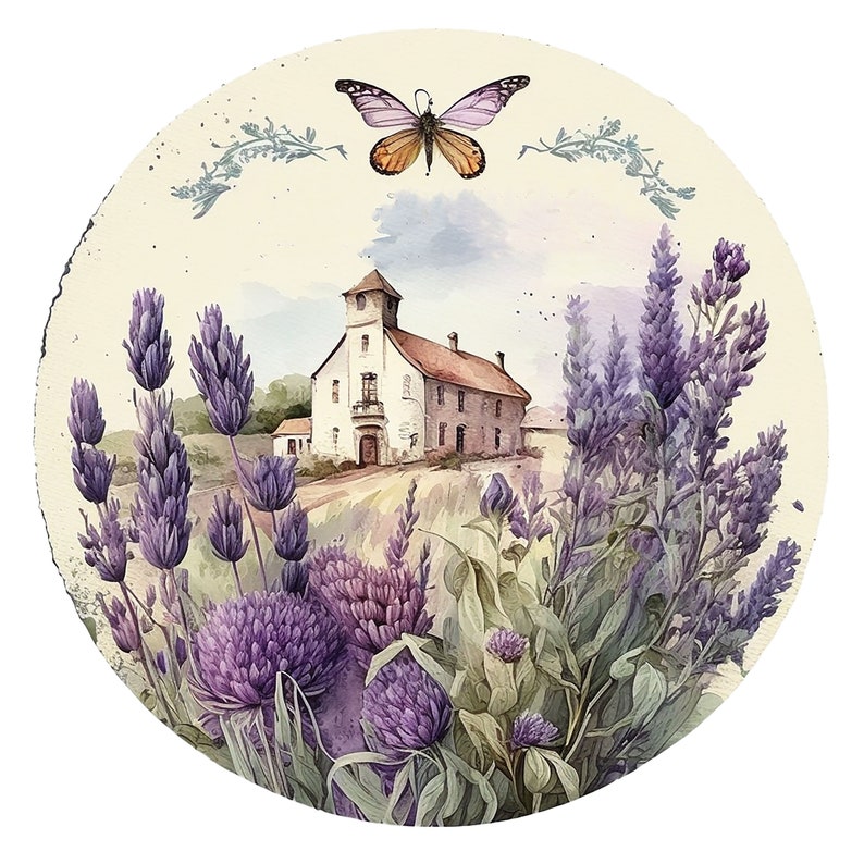 8 Lavender Clipart, watercolor lavender, Watercolor clipart, summer clipart, provence clipart, JPGs, Commercial Use,Digital Download bild 5