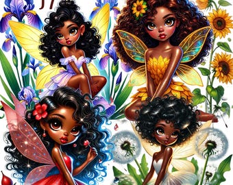 47 PNG Floral Fairy Clipart bundle,Beautiful Fantasy Fairy Graphics,Fairy Illustration, Mixed Media, Digital Download, Commercial Use