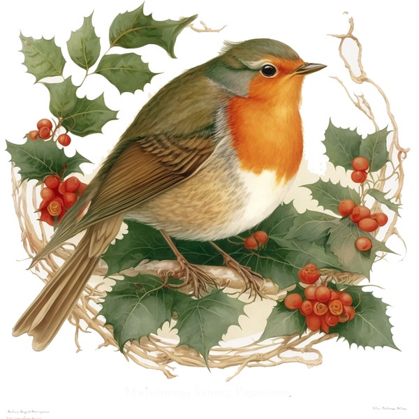 10 Robin Clipart, Christmas robin clipart, red robin clipart, robin illustration,garden birds clipart,Commercial Use,Digital Download