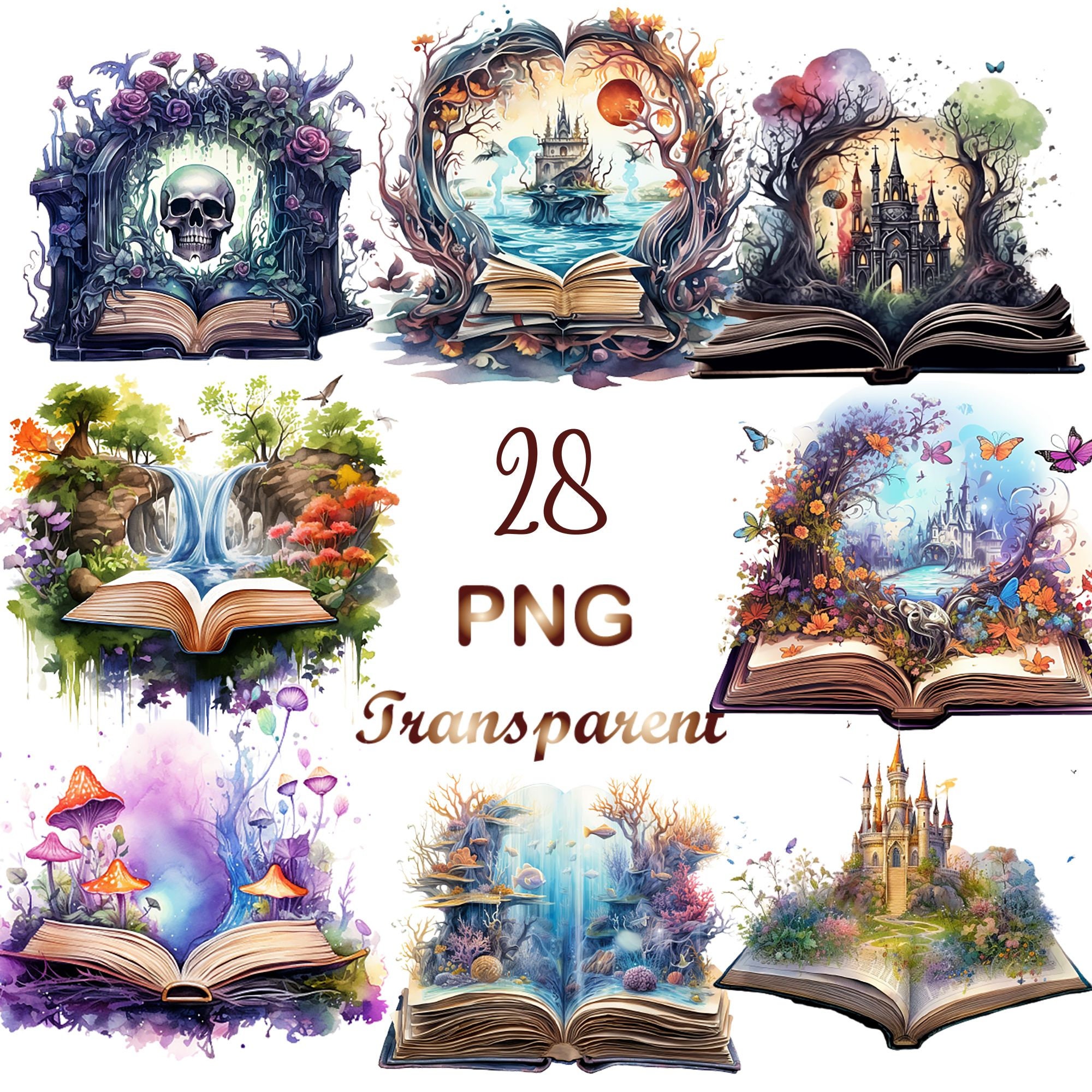 Books clipart, watercolor (1299002)