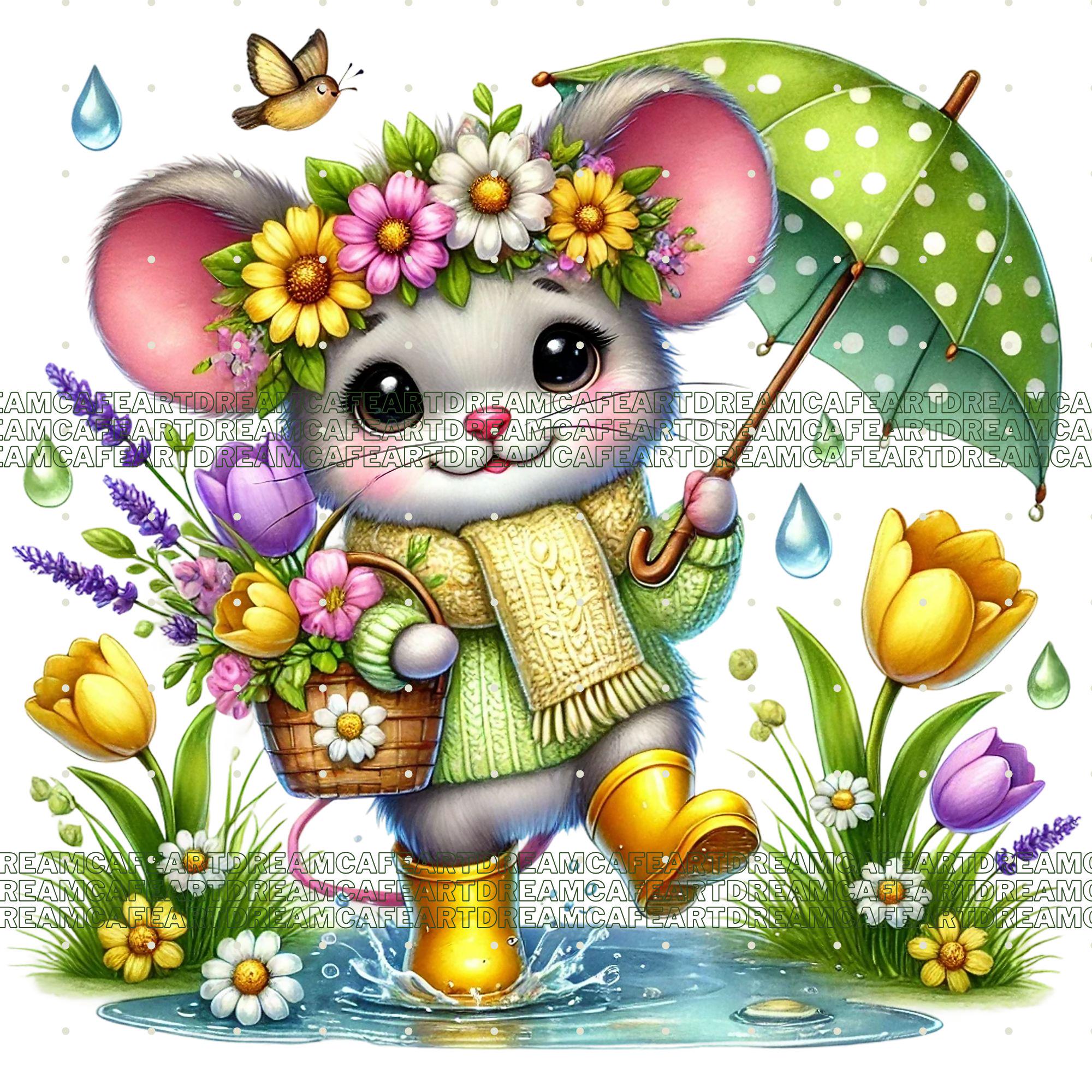 Mouse Off Spring 27 PNG Spring Baby Mouse Clipart, Cute Mouse PNG Bundle, Hello Spring ...