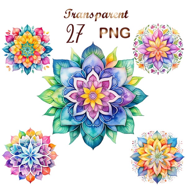 27 Mandala Clipart PNG, Mandala png, Mandala spring clipart, mandala sublimation, mandala clip art, digital download, commercial use