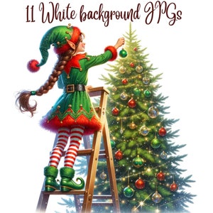 11 Elf character clipart, cute elf clipart, elf clipart, watercolor elf clipart, elf png,elf christmas,christmas elf,elf clipart