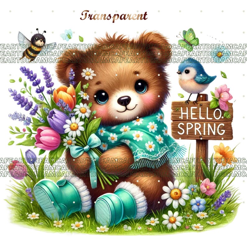 299 PNG Hello Spring Animals Mega Bundle, Hello Spring Friends Clipart ...