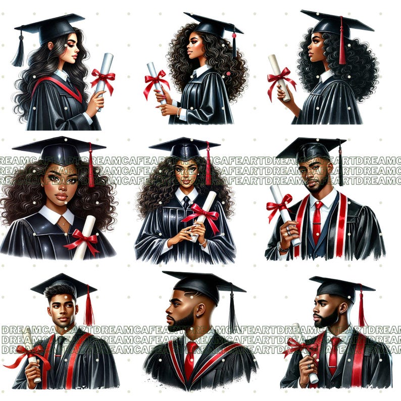 122 PNG Graduation clipart bundle, diploma clipart, graduation hat ,graduation cap, college clipart, Commercial Use, Digital Download image 2