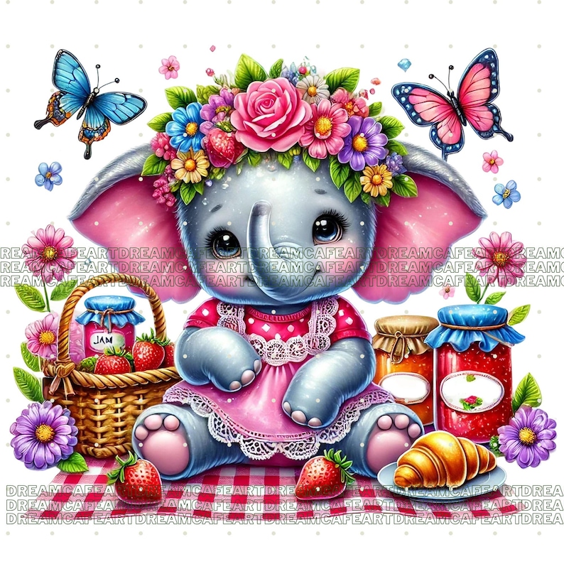 29 PNG Spring Baby Elephant Clipart, Cute Elephant PNG Bundle, Hello ...