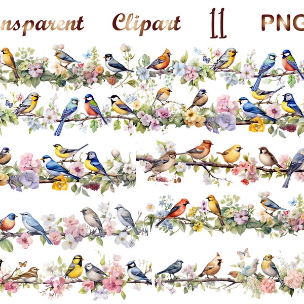 11 Watercolor border floral bird png, Floral Bird  clipart,watercolor flower Bird  border,Bird clip art, flower bird frame, sublimation, png