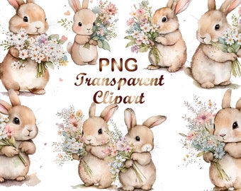 8 Bunny png, Bunnies Clipart, Cherry Blossom Clipart,cute bunny png, sublimation design, commercial use, digital download,sublimation design