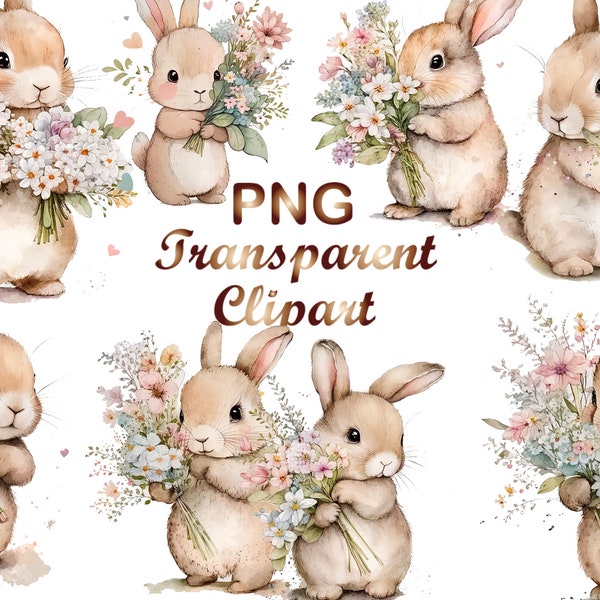 8 Bunny png, Bunnies Clipart, Cherry Blossom Clipart,cute bunny png, sublimation design, commercial use, digital download,sublimation design