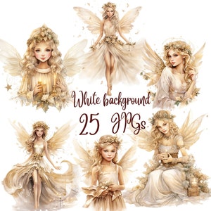 25 JPGs, Christmas Fairy clipart,  Christmas girl clipart, Digital Download,Card Making, Mixed Media, Digital Paper Craft, Christmas clipart