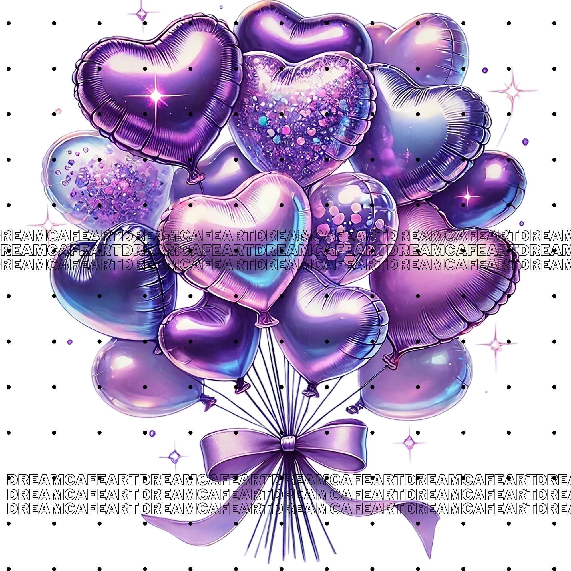 60 PNG Set 1 Heart Balloons Clipart Bundle, Love Clipart, Cute Love ...