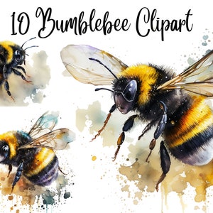 10 JPGs, Bumblebee Clipart -  High Quality  - Digital Download, Card Making, Mixed Media, Digital Paper Craft, Bumblebee clipart, Bumblebee