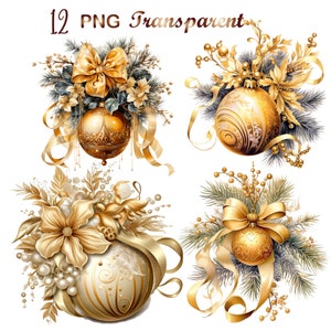 12 Christmas Decoration png, Bauble  png, Watercolor Christmas Bauble png, Mixed Media,Digital Paper Craft,Sublimation,Commercial USe