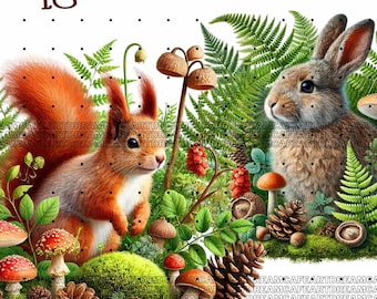 Watercolor Woodland Animals Clipart Bundle (Digital Download)