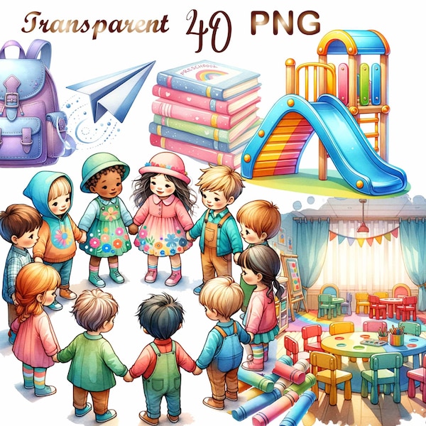 40 Kindergarten Clipart, Grundschule Clipart, Aquarell Kinder Aktivitäten Clipart, Kinderhandwerk, Grundschule, Kindergarten png