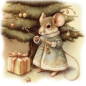 11 Christmas Mouse Clipart High Quality Jpgs digital Download card