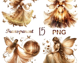 15 PNG, Fairy Enchanted Forest clipart bundle, Fairy clipart bundle, Forest Fairy clipart bundle, Magic Fairy, Enchanted Forest  clipart