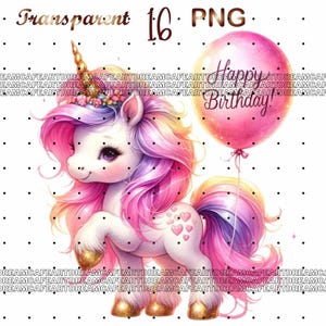 16 PNG Baby Unicorn Watercolor Clipart, Unicorn Сlip art,cute Unicorn,Baby Unicorn png,Unicorn clip art, Rainbow unicorn, commercial use