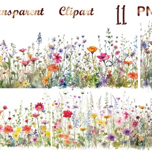 11 png Pastel Floral Border png, Floral clipart, flower border, wildflower clip art, wildflower frame,Digital Download,Commercial Use