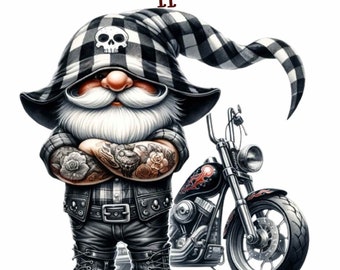11 Biker Clipart, Gnome Bundle Clipart, Motorrad American Gnome Biker, Zwerge, digitaler Download, Gnome png, kommerzielle Nutzung, Biker Gnom png