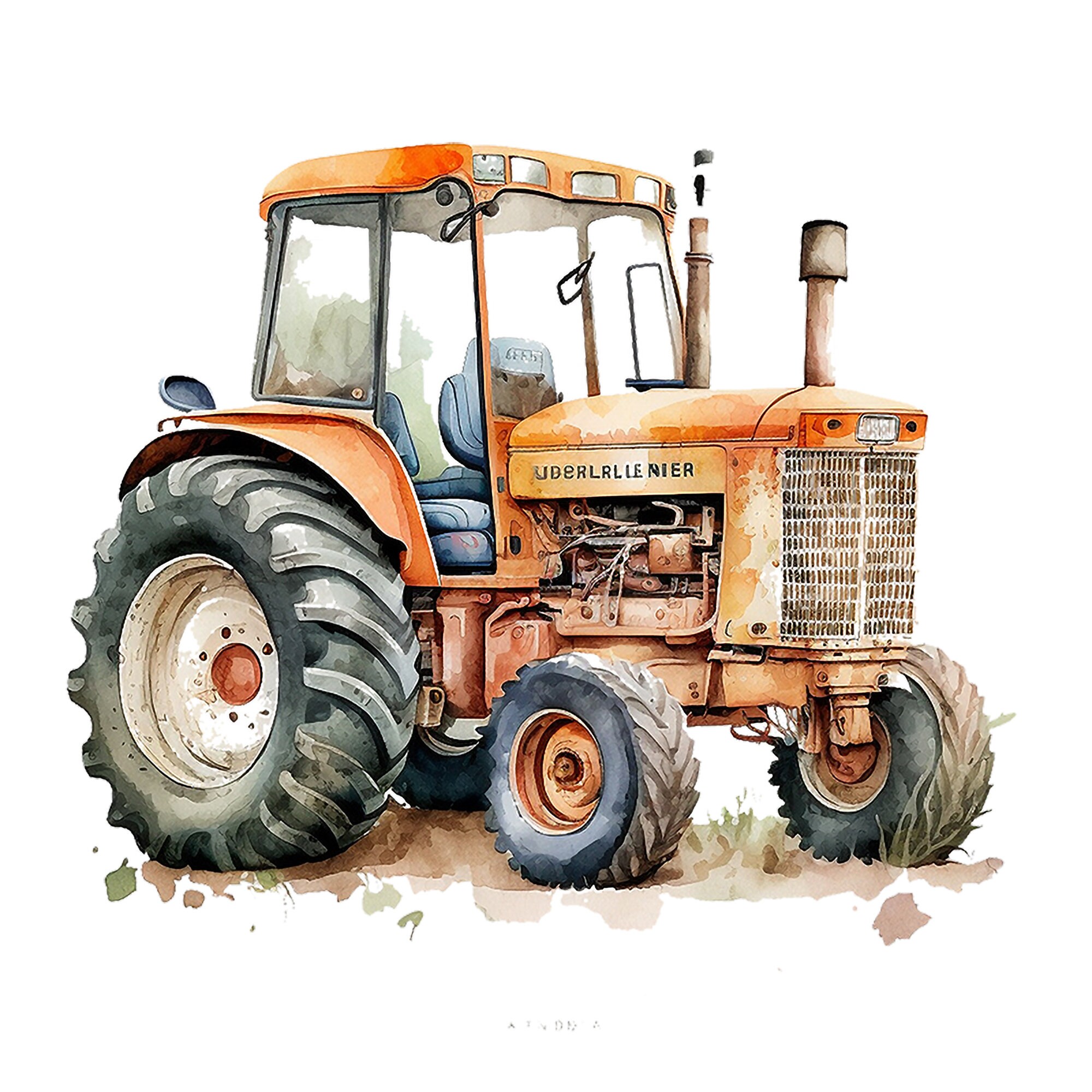 watercolor farm tractor 16537781 PNG