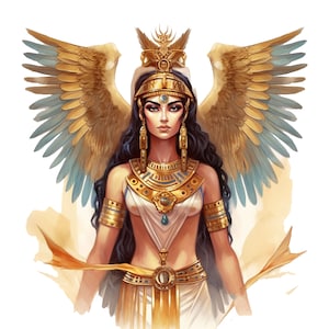 10 Egyptian goddess of love, Greek Goddess,  JPGs, Commercial use, Digital Download,Watercolor Clipart,Card Making,Clip Art,Digital Craft