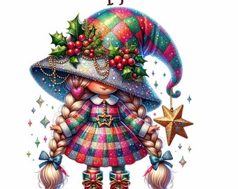 14 leuke kabouterkerstmis, meisjeskabouterkerst, kabouterkerst, schattige kabouter clipart, kabouterkerstmis png, kerstkabouter sublimatie
