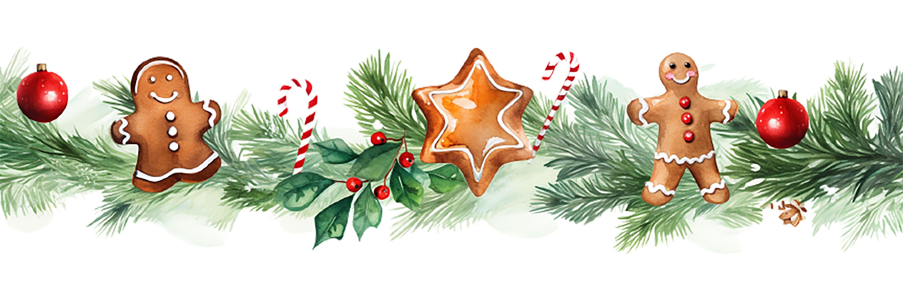 25 Christmas Garland Png, Christmas Border Png, Merry Christmas  Png,sublimation Design,christmas Clipart,digital Download,commercial Use -  Etsy, image size:3000x1006