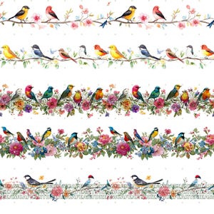 250 PNG Flower Border, Floral clipart, Seamless flower border, wildflower clip art, wildflower frame, Commercial Use for crafts. image 7