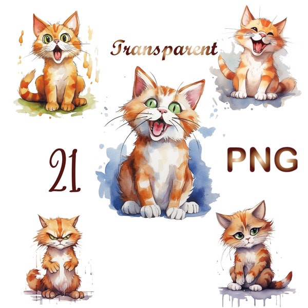 21PNG, Cat clipart bundle, cat watercolor clipart, cat clipart watercolor, cute kitten clipart, grumpy cat clipart,watercolor kitten clipart